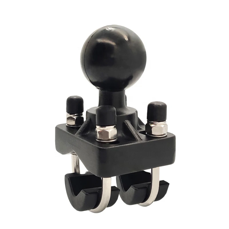 

Double U-Bolt 1.5 Inch Ball Adapter Forklift Tablet Mount Handlebar Rail Mount Monitor Holder Rail Rod Base for 15-33MM Diameter