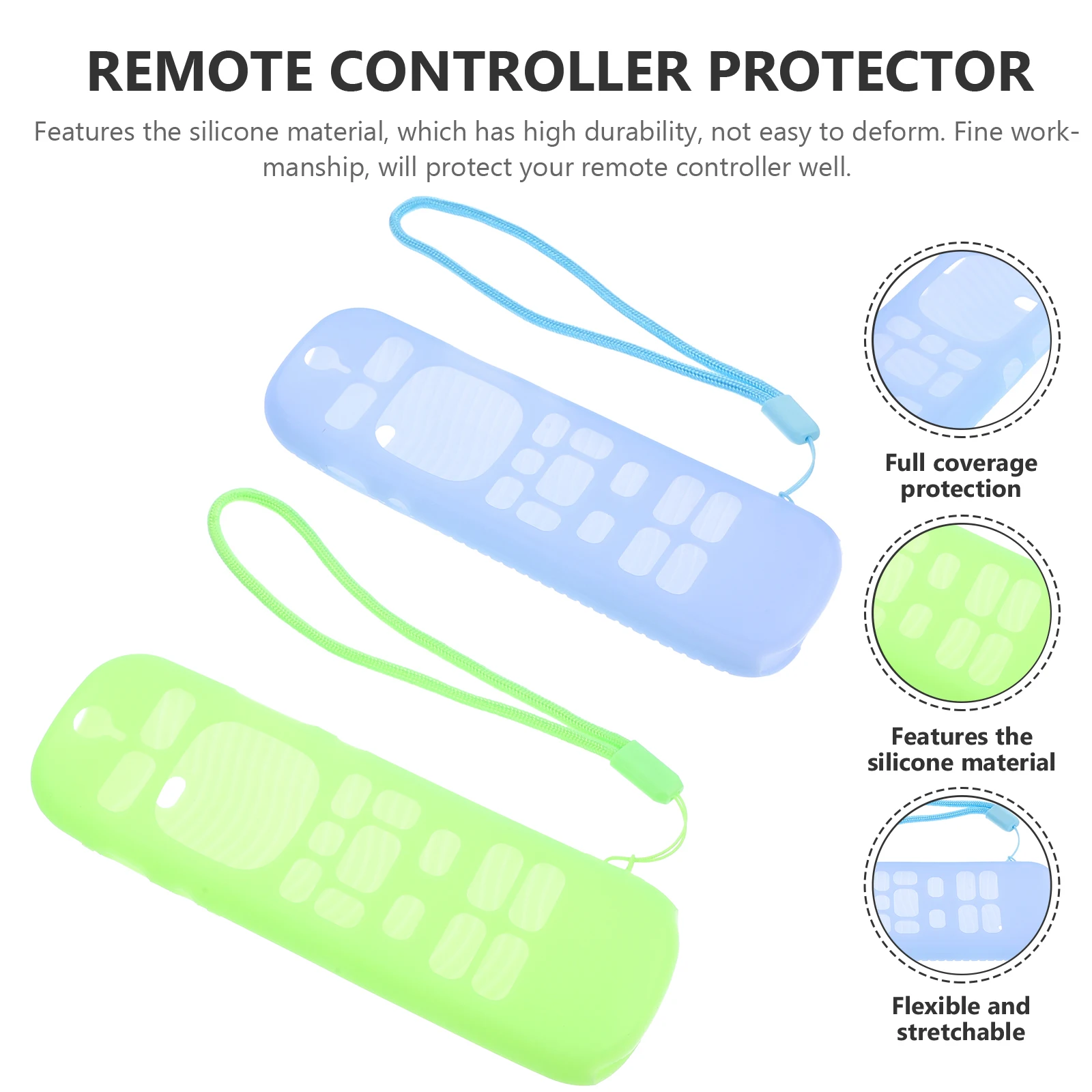 

2pcs Remote Controller Cover Strong Impact Resistant Silicone Protective Shell Full Coverage Precise Cutouts Slim for Remote