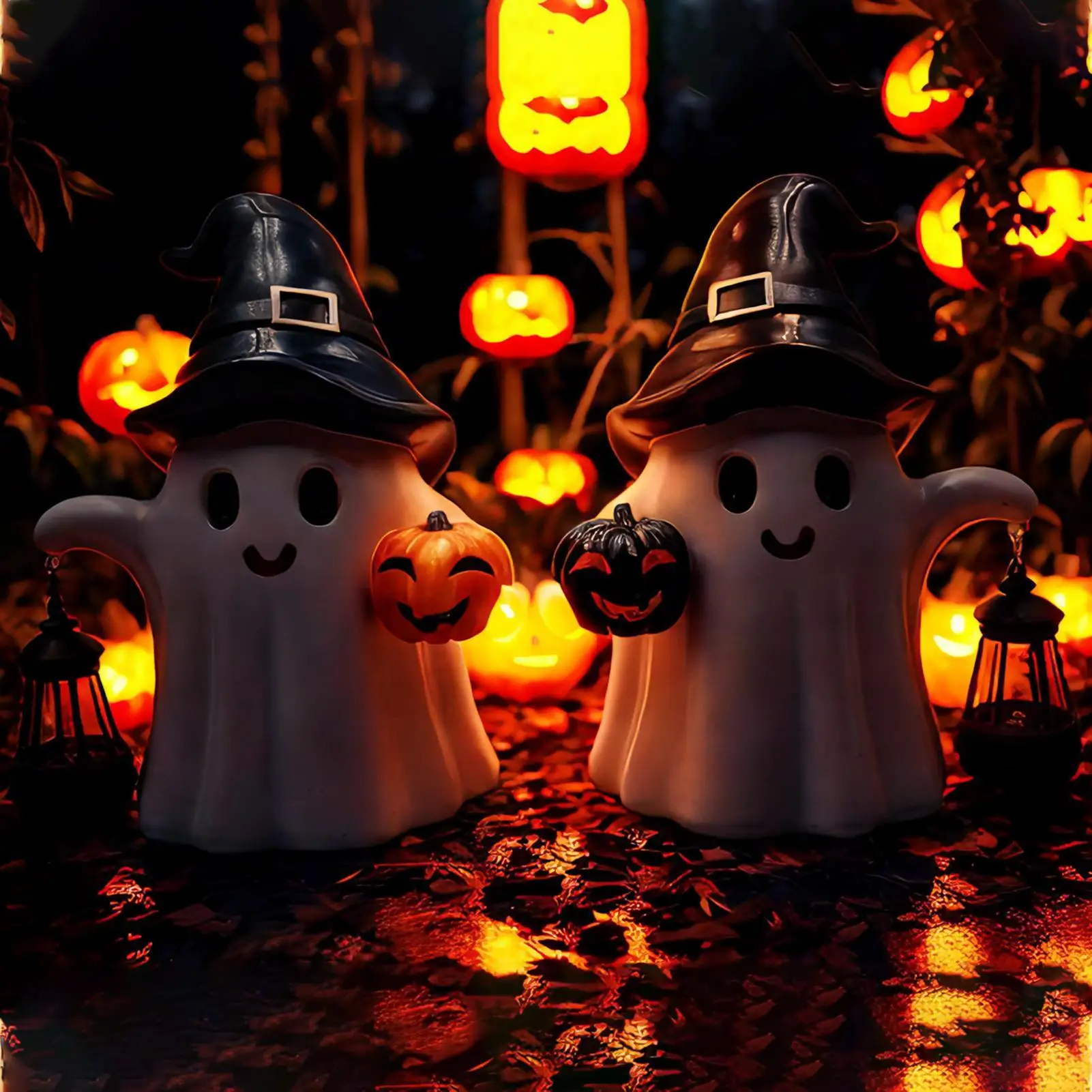 

Solar Garden Statues Solar Statues For Outside Waterproof Ghost Pumpkin Cute Decoration Lanterns Sculpture For Birthday House