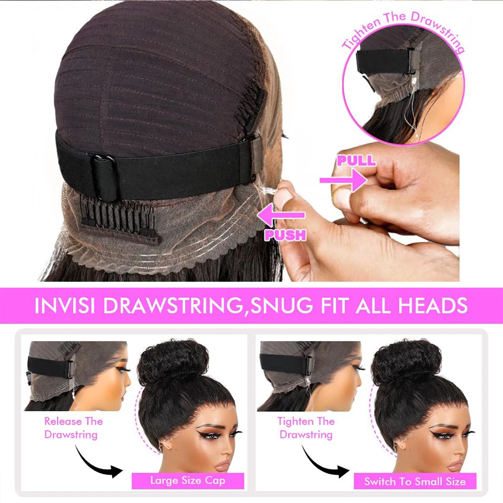 Invisi Strap HD 360 Full Lace Wig Human Hair 250 Density Precut 360 Lace Front Wig Deep Curly Glueless Wig Human Hair Preplucked view 6