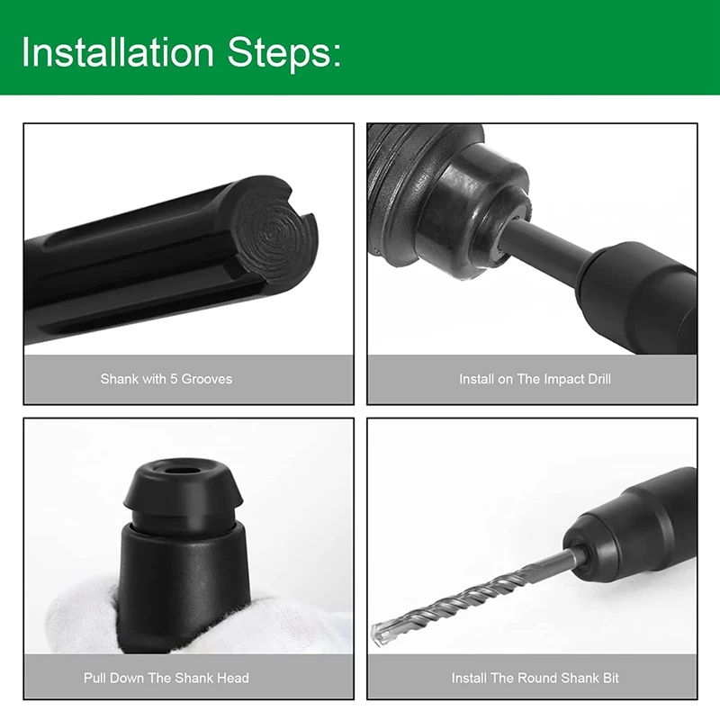 SDS Max To SDS Plus Adapter, Drill Chuck Conversion Tool For SDS Max Hammers Impact Drill Converter Quick Tool