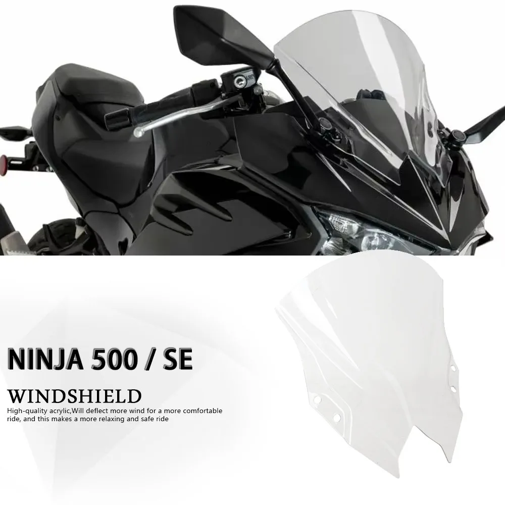 

For Kawasaki Ninja500 NINJA500 NINJA Ninja 500 SE 2024 2025 Motorcycle Windscreen Windshield Wind Deflector Protector