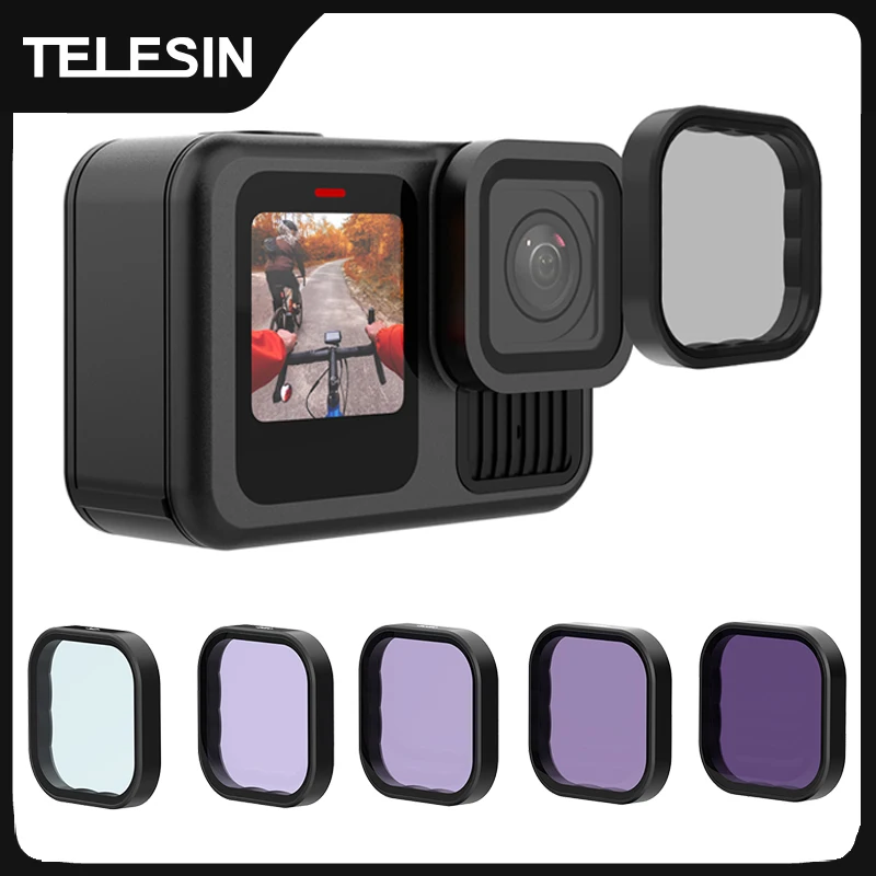 TELESIN ND8 ND16 ND32 ND64 CPL Lens Filter Set Aluminium Alloy Frame for GoPro Hero 13 Action Camera ND CPL Lens Filter