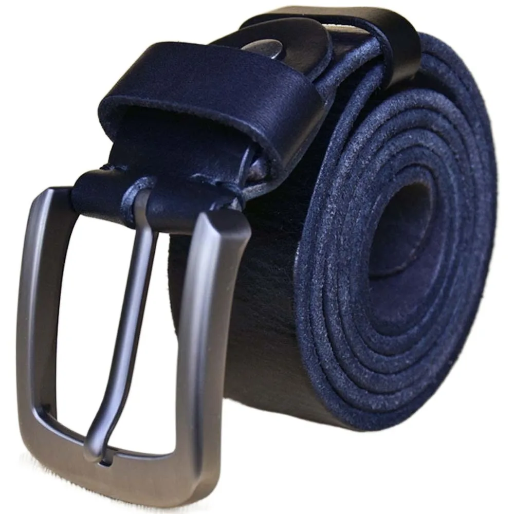 

Adjustable Alloy Men Wide Belt Retro Texture Genuine Leather Belt Black Brown Jeans Waistband Boys