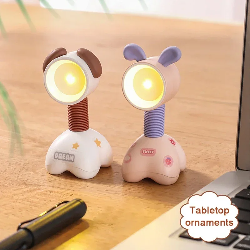 Mini LED Night Light Battery Powered Bedroom Bedside Cartoon Desk Lamp Atmosphere Lamp For Desktop Decoration Night Light