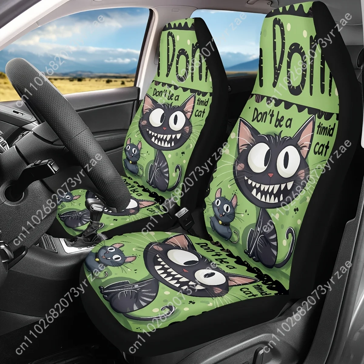 

Playful Cat Mouse Car Seat Covers Universal Environmentally Friendly Interior Decorations Comfortable Breathable Car Seat Covers
