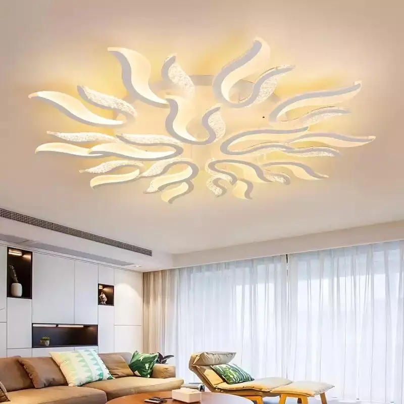 New modern living room dining room chandelier bedroom ceiling light study office lighting fixtures LED tricolor light adjustable