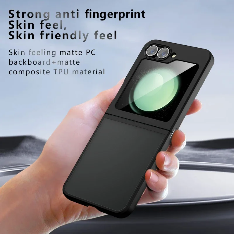 For Samsung Galaxy Z Flip 6 5 Case Shockproof Frosted Skin Feel Matte PC+TPU Anti-fingerprint Transparent Cover for Z Flip6