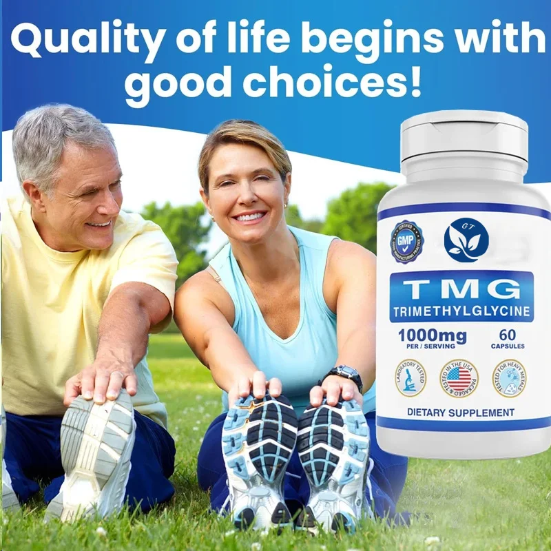 Suplemento Tmg 1000mg - Trimetilglíclínica anidra Betaine - Níveis Saudáveis de Homocistina - Sem Glúten e Não Gmo