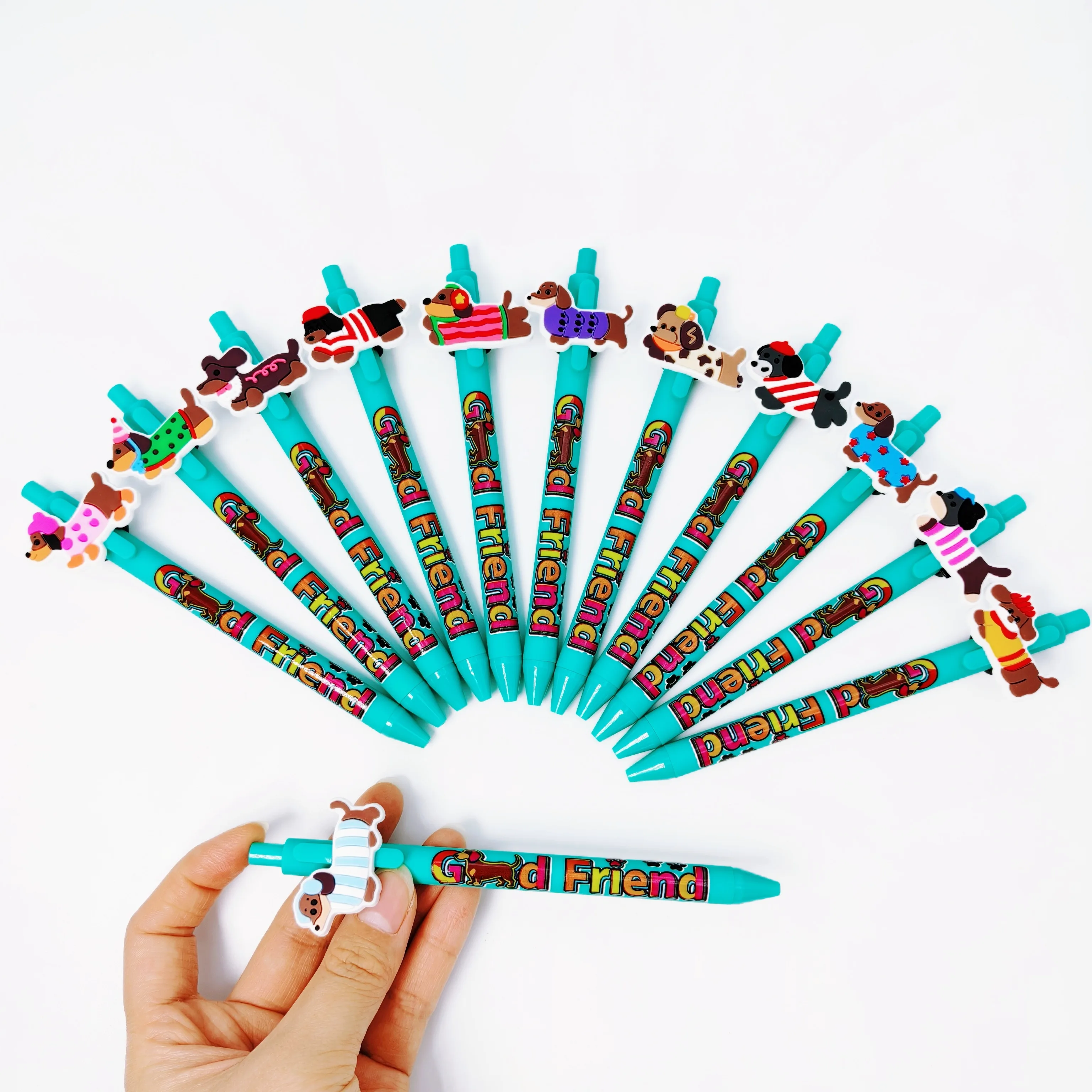 

8pcs/15pcs pet dog ballpoint pen sausage dog themed ballpoint pen black ink quick drying pen student signature gift pen