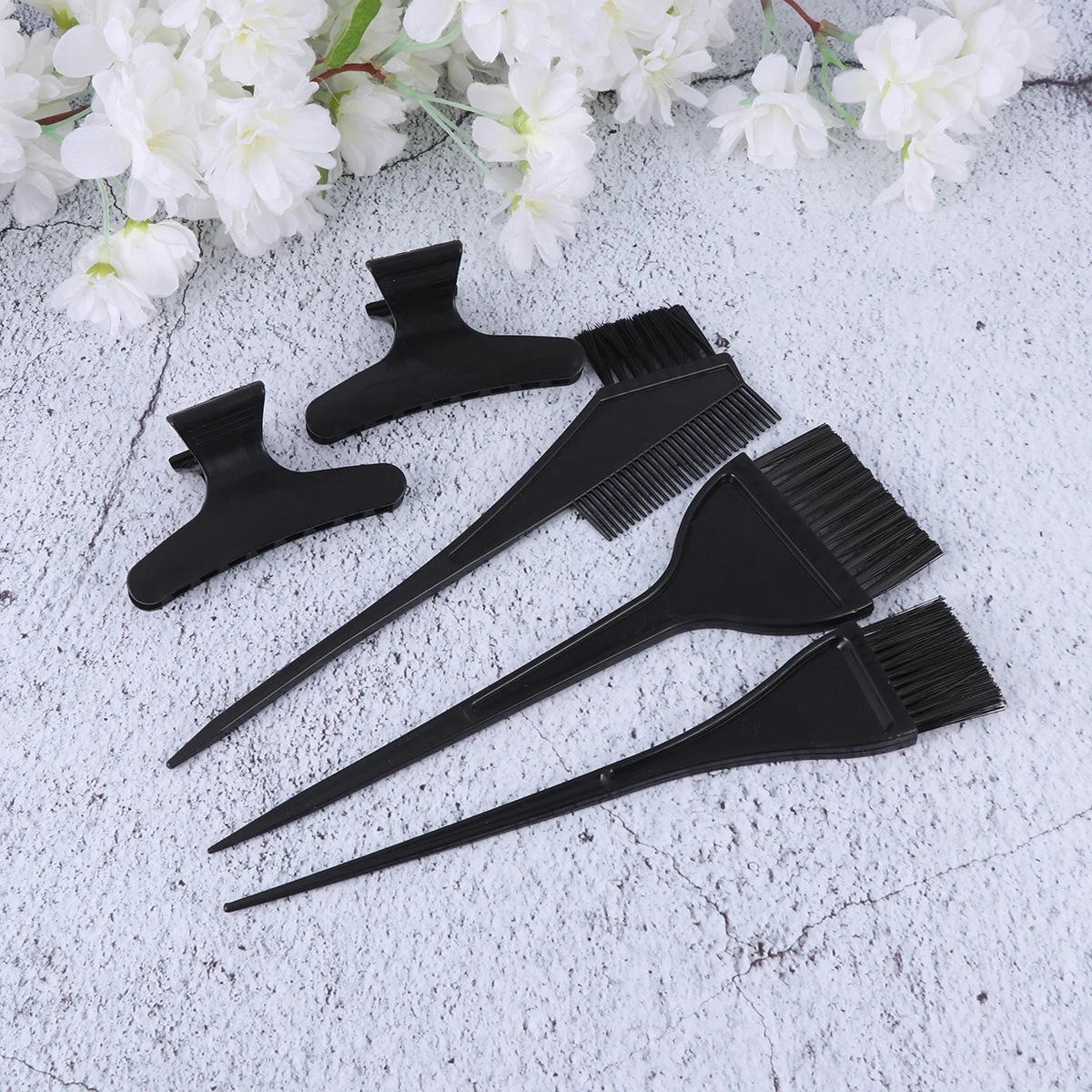 

9Pcs Hair Tinting Tool Kit Complete Set for Home and Salon Use Well Polished Brushes with Non Irritant Surface and Clip