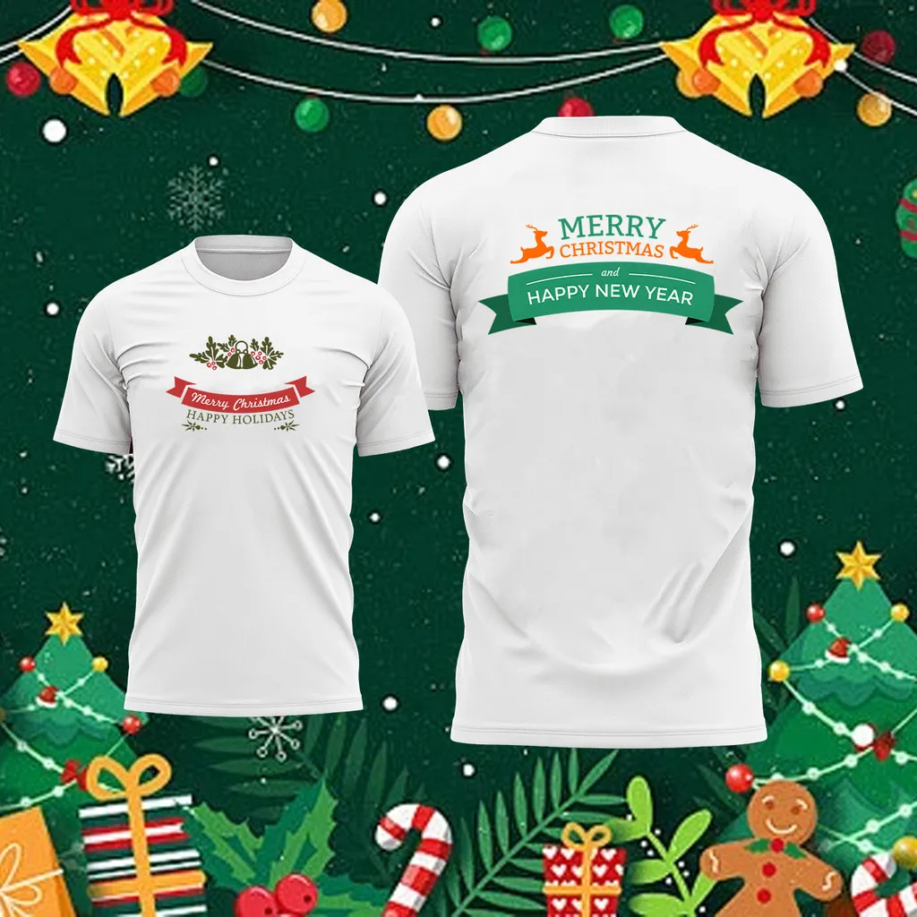 Christmas Men's T-shirt 3D Santa Claus pattern print t shirt for man Quick drying round neck T-shirt New Year Gift men clothing