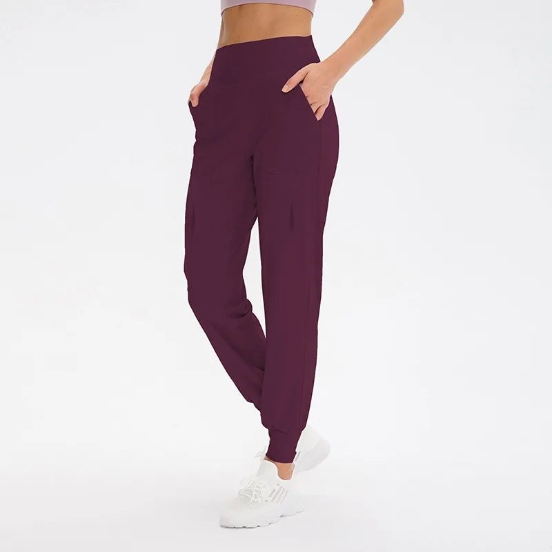 

Эластичные женские брюки для йоги с высокой талией, быстросохнущие спортивные длинные брюки свободного кроя