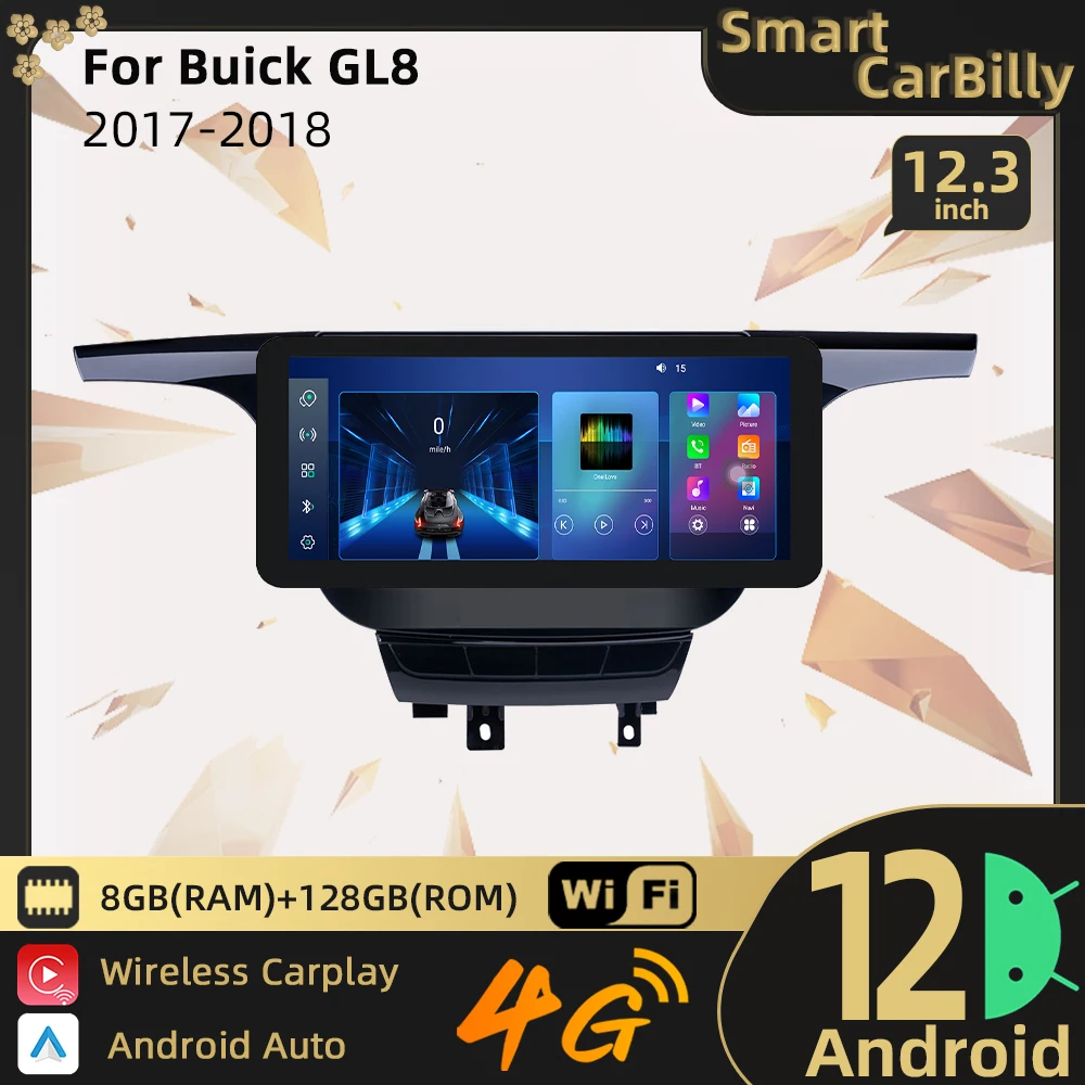 For Buick GL8 2017 2018 2 Din Car Radio Android Touch Screen GPS Navigation Multimedia Player Head Unit Video Wifi FM Carplay