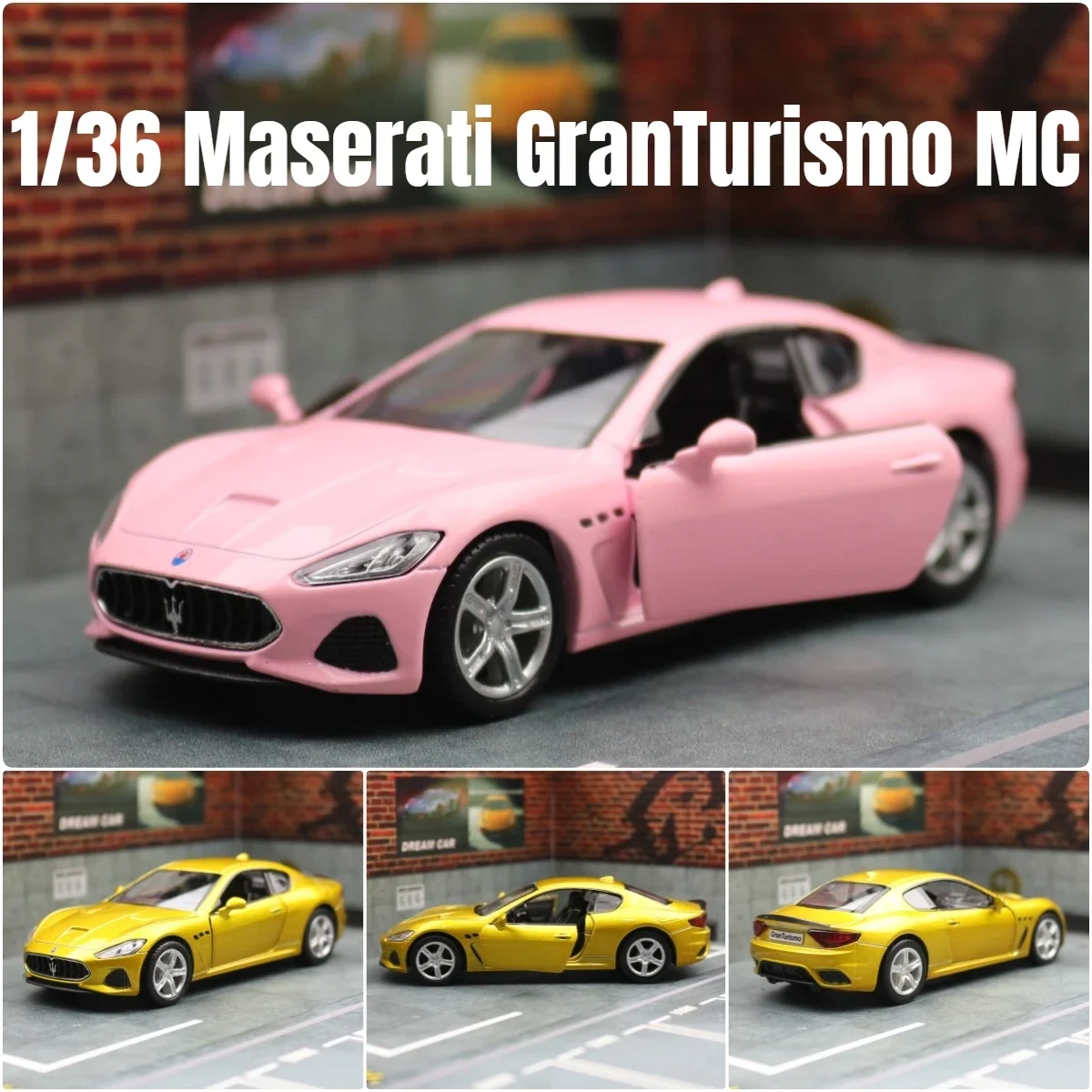 1/36 Maserati GranTurismo MC Super Sport Toy Car Model For Children RMZ CiTY Diecast Miniature Pull Back Collection Gift Kid Boy