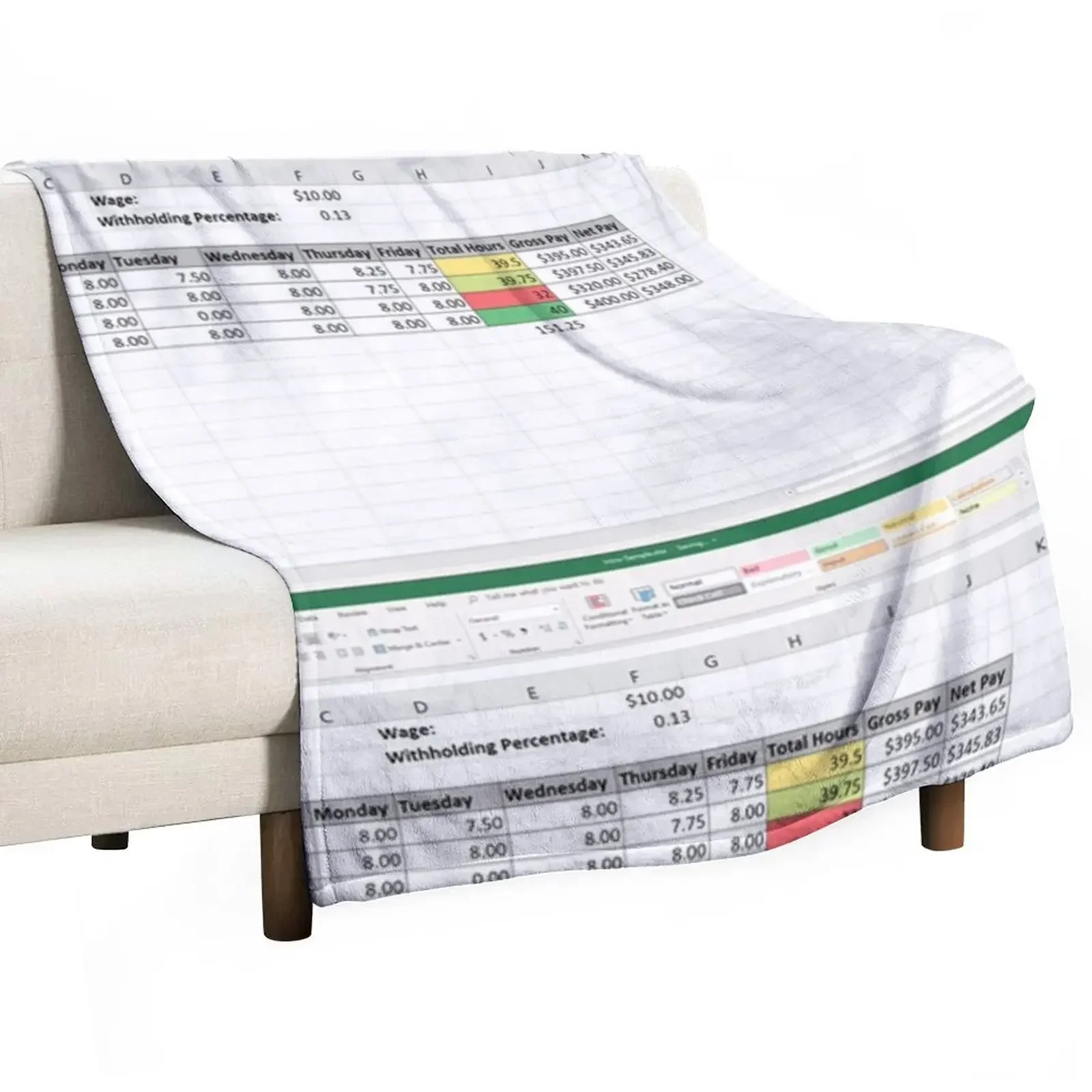 Excel spreadsheet Throw Blanket Large Tourist Blankets