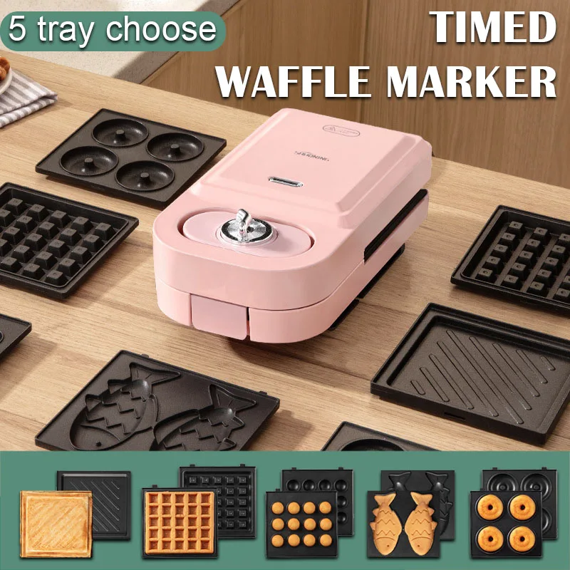 

Electric Sandwich Maker Breakfast Machine Household Light Food Multi-Function Waffle Maker Takoyaki Toast Donut Pressure Toaster