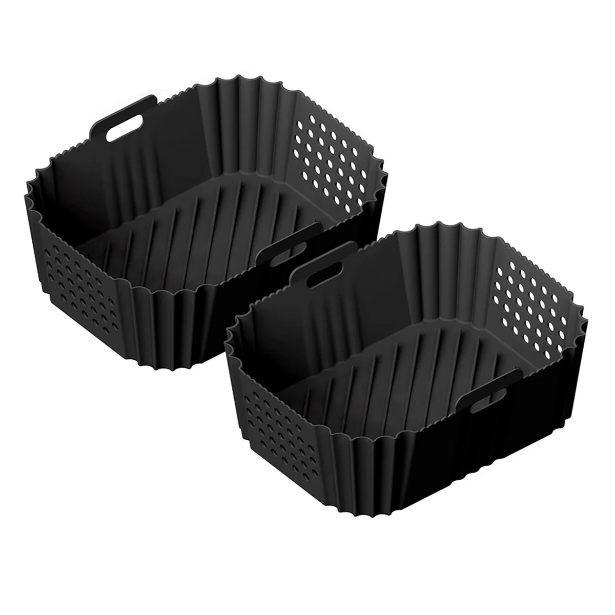 

2PCS Air Fryer Silicone Liners for SL401 Double Stack XL 2-Basket Air Fryer Liner Basket for Air Fryer Black