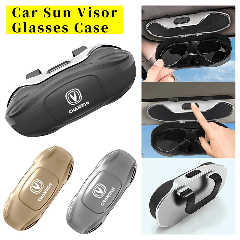Car Sun Visor Sunglasses Storage Box Glasses Case Clip Accessories For Changan CS75 CS35 CS15 CS95 RAE