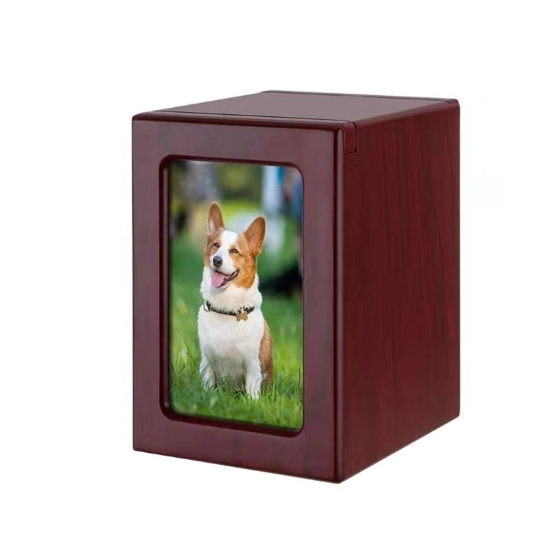 Urn Pet Memorial Urns for Cats Ashes Solid Memorial Pet Ashes Pet Memorial Box with Photo Frame for Indoor