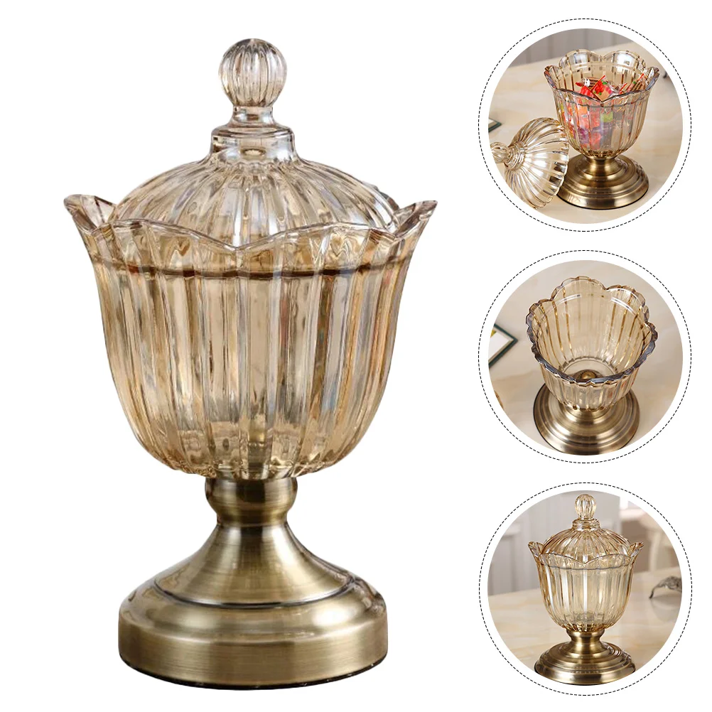 

Crystal Candy Jar Clear Premium Snack Container Fruit Dried Candy Storage Decorative Box Holder Tray Organizer Case