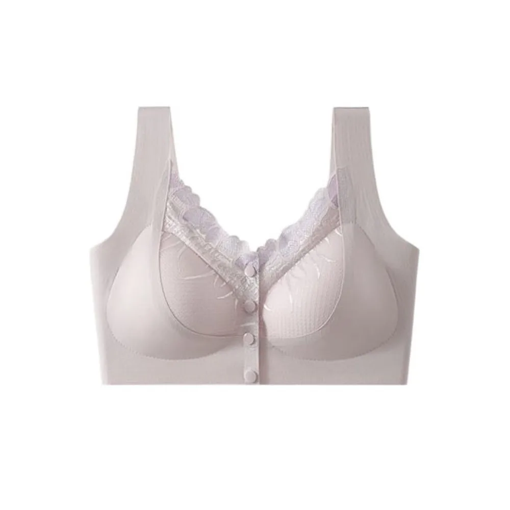 

Sweet Push Up Front Buckle Bra Breathable Lace Mesh Women's Underwear Comfortable Plus Size Mid-Aged Elderly Bra Yoga