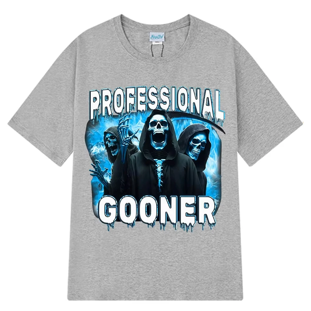 المهنية Gooner الهجومية مضحك الهيكل العظمي ميمي تي شيرت Goon نكتة الجنسية حفلة المتضخم تي شيرتات قطن الرجال النساء الهيب هوب المحملة