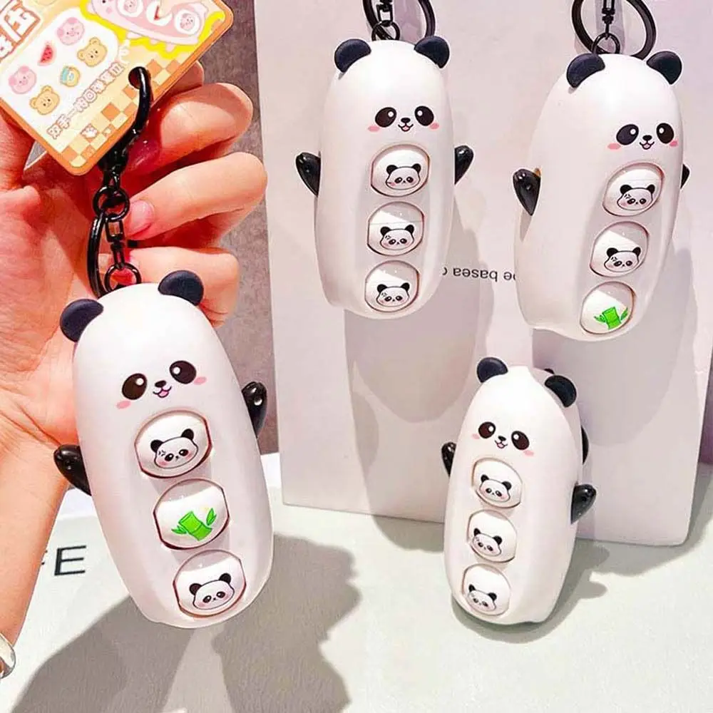 Panda Pig Panda Face Changing Doll Press Decompression Toys DIY Crafts Face Changing Toy Plastics 3 Facial Cartoon Keychain