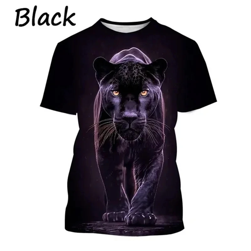 Summer Fashion New Men\'s Printed T-shirt with Animal Tiger Pattern Plus Size Comfortable Casual Round Neck Short Sleeve Top