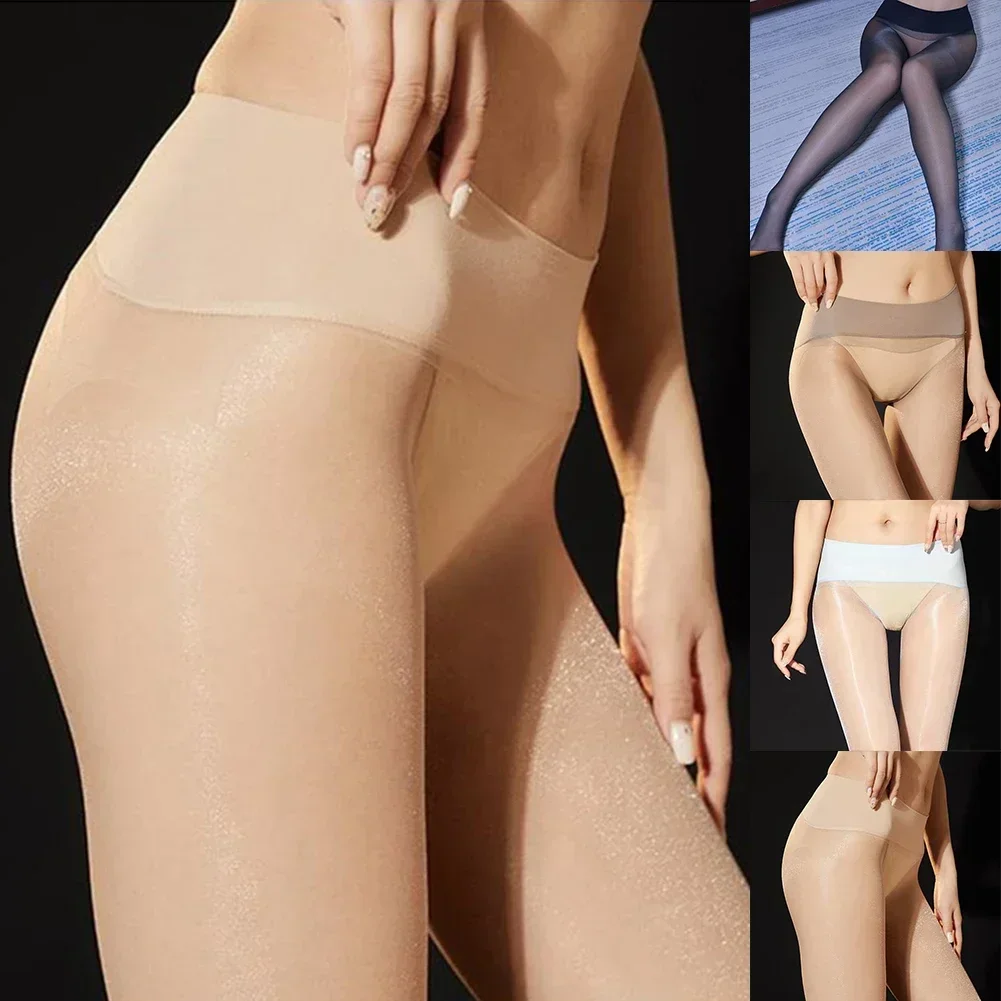 Sexy Woman Seamless Pantyhose Summer Thin Pearlescent Shiny Smooth Transparent Stocking Sheer Hosiery Tights Pantihose For Women