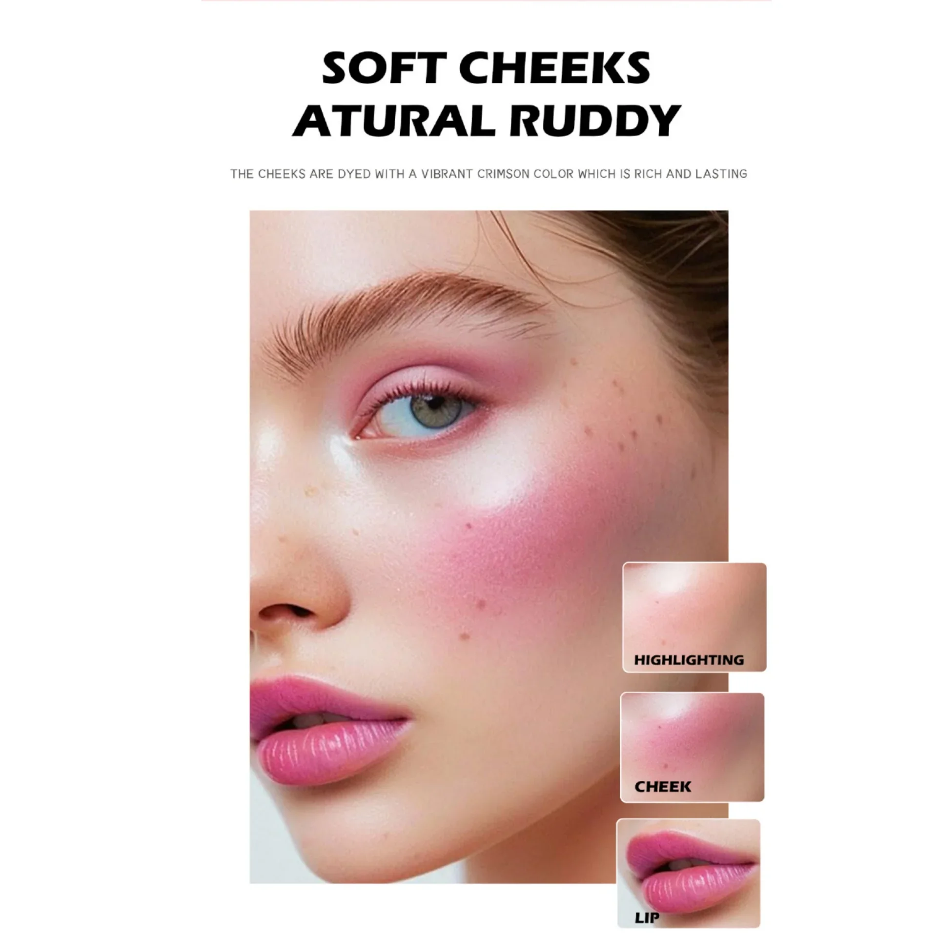 8 Colors Love Shape Blush Highlight Stick Face Contouring Stick Waterproof Long Lasting Blusher Creamy Cheek Tint Makeup