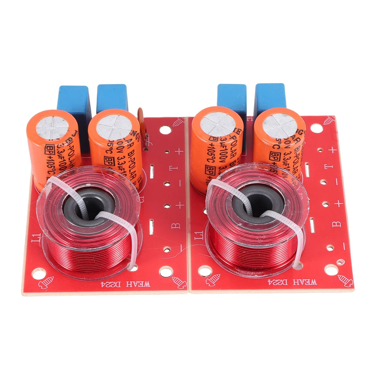 2Pcs 2 Way 80W Diy Speaker Filter Circuit Treble Bass Frequency Divider Home Theater Hifi Stereo Audio Crossover FilterABGI