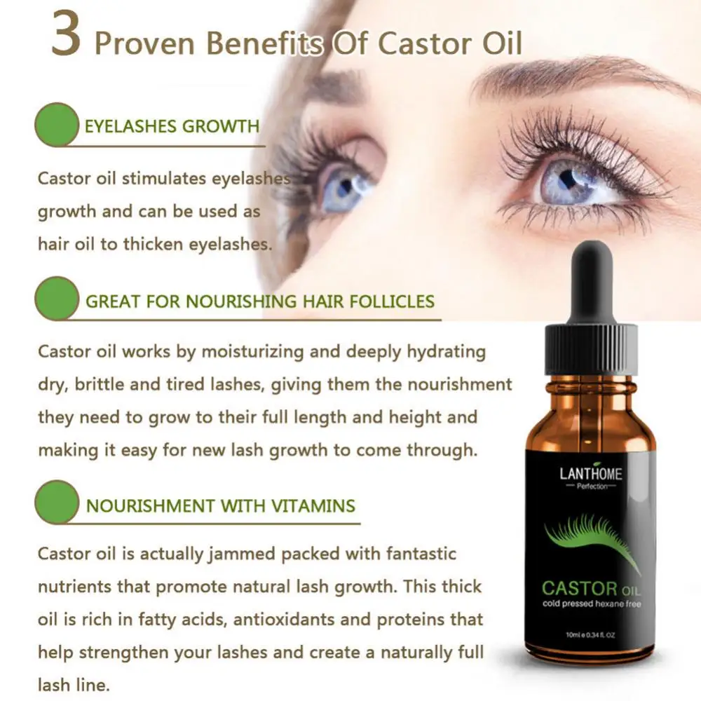 Eyelash Growth Liquid Castor Seed Oil Mild Maintenance Nourishing Eyelash Growth Essential Oil Eyelash Thicker Eye Makeup