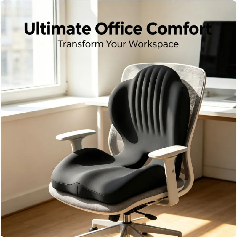 Ergonomisches Memory-Schaum Stuhlkissen Steißbein- und Ischiasentlastung Sitzkissen für Büro, Auto, Zuhause, Rollstuhl Haltungskissen