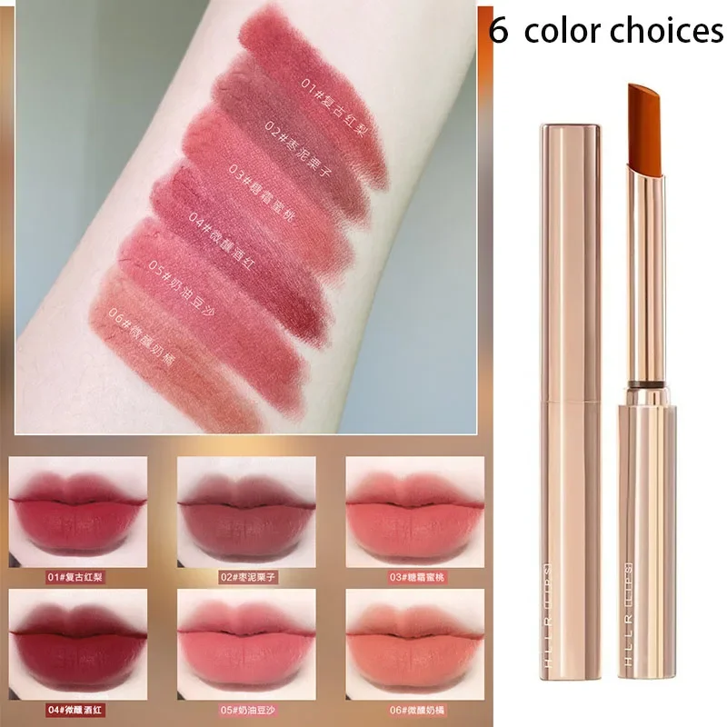 قلم أحمر شفاه غير لامع يدوم طويلاً مقاوم للماء ملمع شفاه مثير أحمر بني سائل مخملي ملمع شفاه مستحضرات تجميل كورية مكياج كوسيميائيكا