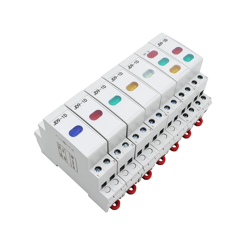 JD9 DIN Rail Light, 24V, 230V, AC, DC, Lâmpada LED, Individual, Duplo Luz Display, Três Indicador de Luz