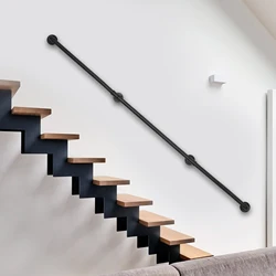 Hand Rail 12FT Banister Wall-Mount Staircase Grab Galvanized Iron Stair Handrail