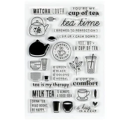 KLJUYP Cup of Tea stamp Transparent Clear Silicone Stamps for DIY Scrapbooking/Card Making/Kids Crafts Decoration Supplies