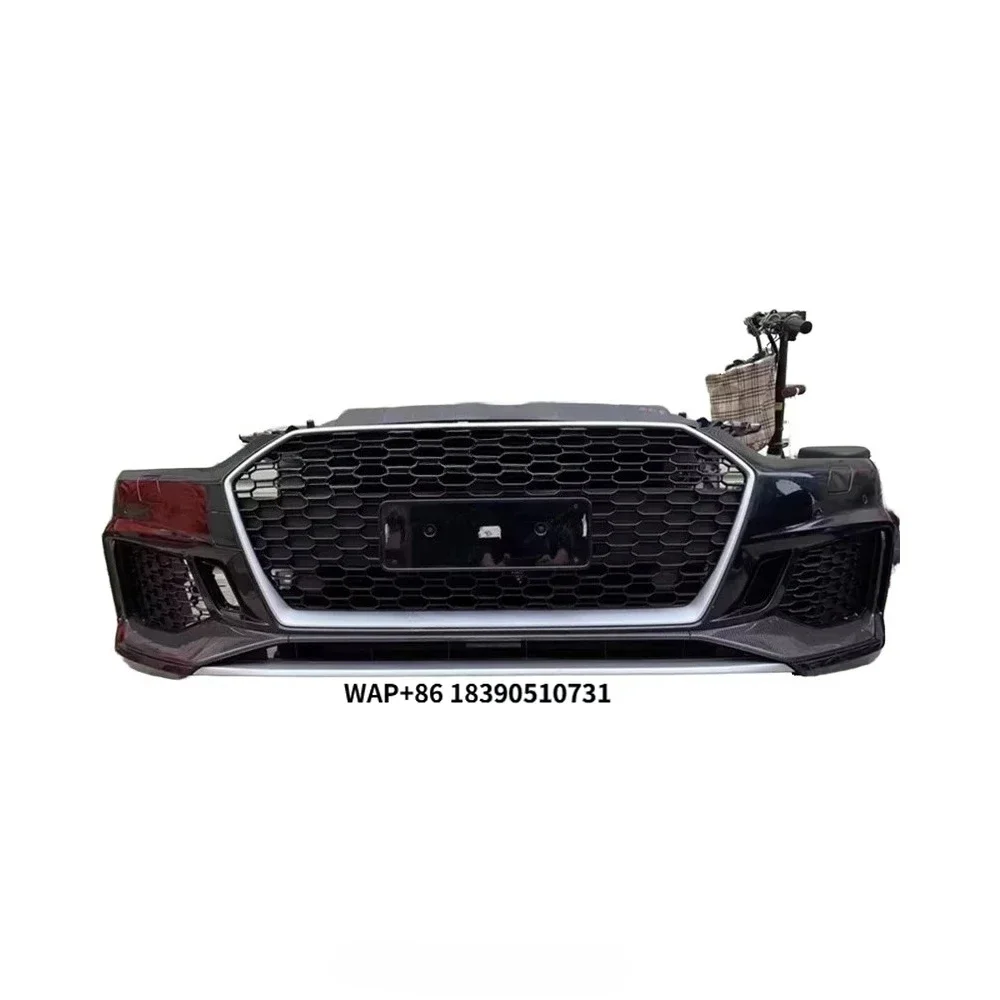 Original Second-hand Front Bumper Assembly Honeycomb Grille and Carbon Fiber Decorative Strip RS5 Suitable
