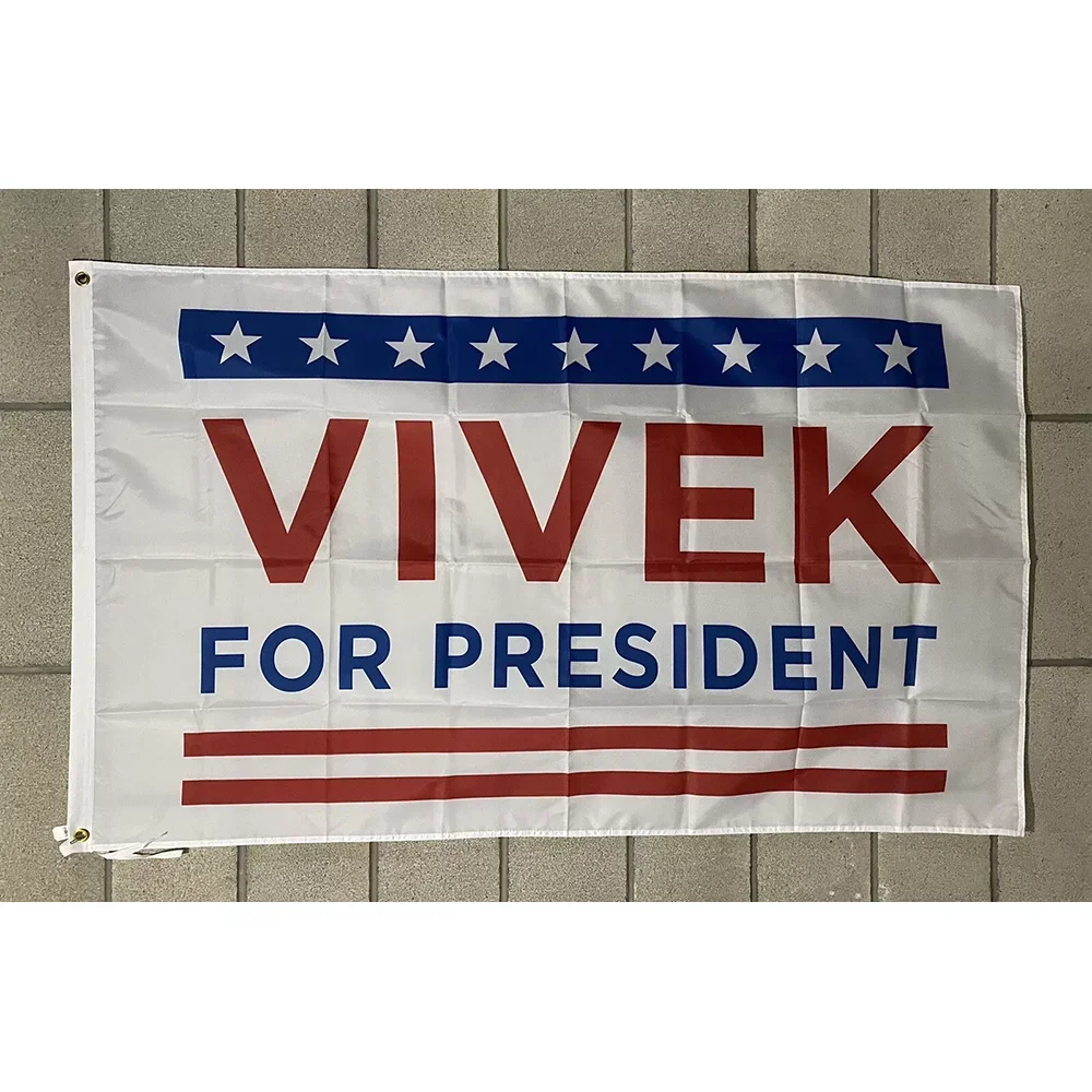 Custom VIVEK BANNER For 3'X5' OR 2X3FT WITH PRESIDENT Flag
