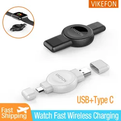 Magnetic Watch 2 in 1 Wireless Charger for Apple Watch 9 8 7 6 5 4 3 SE Samsung Galaxy 6/5/4Pro/4/3 Active Fast Charging Station