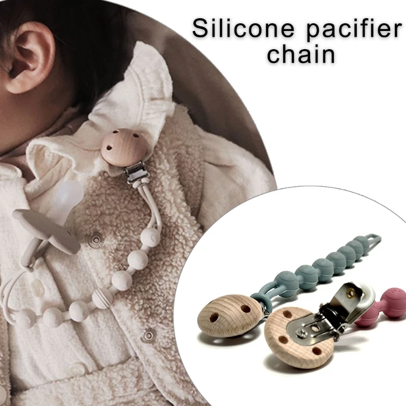 Chain Pacifier Strap Chain Clip Baby Pacifier Holder Clip Soother Chain