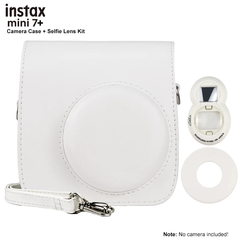 Fujifilm Instax Mini 7+ Instant Film Camera Accessories-PU Carry Bag Transparent Case Shoulder Strap and Close-up Selfie Lens