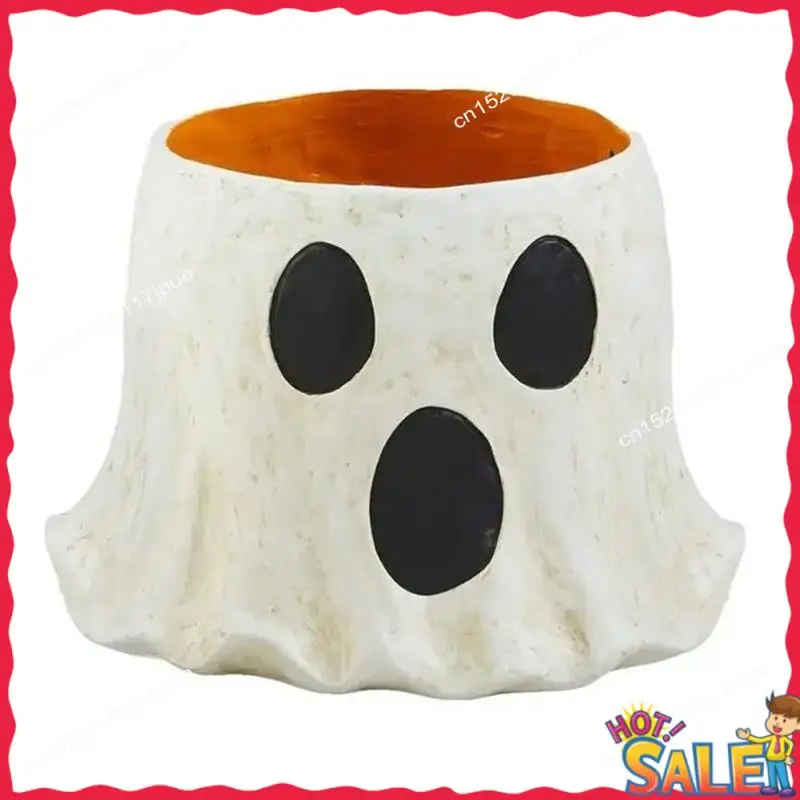 BOFO Halloween coche decoración interior del hogar adornos adorables tortas de barro fantasma cubo de almacenamiento de papel Mache cubos de golosinas para dulces