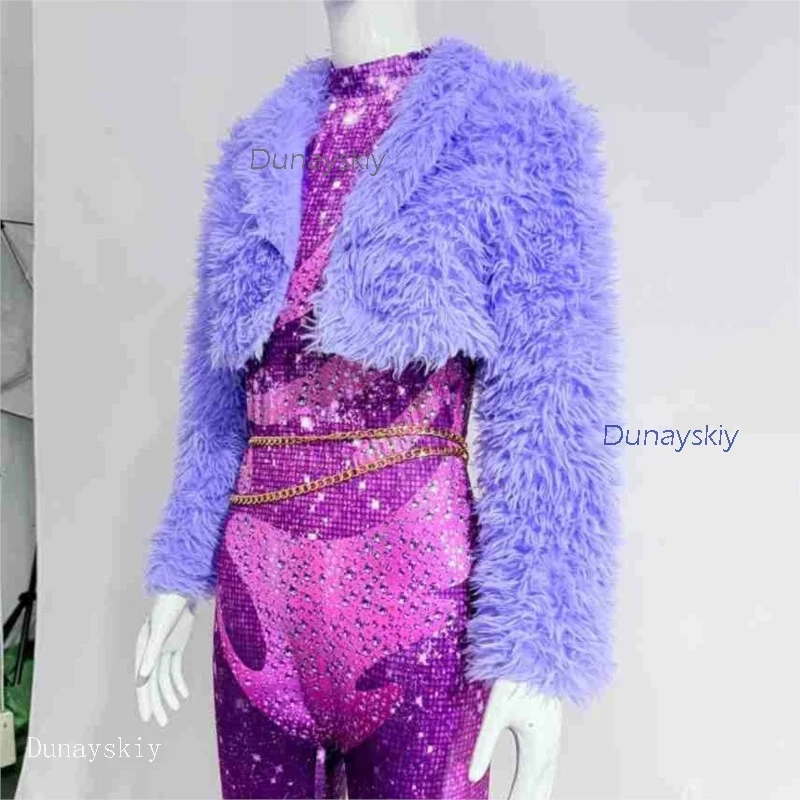 حديقة الحيوان الكرتون فيلم ارتداءها غزال الأغنام تأثيري حلي شعر مستعار معطف الأرجواني المغني المرحلة التألق الزي Shakiraas النساء عموما xxx #5