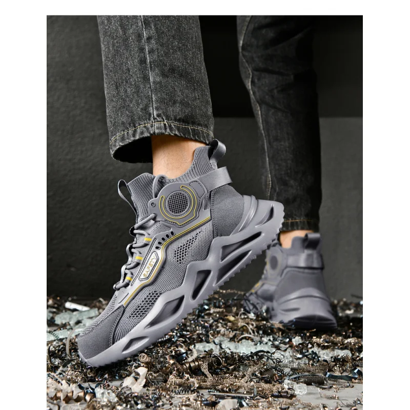 أحذية الخريف الرجالية 2025 الأكثر مبيعًا - أحذية رياضية شبكية قابلة للتنفس، أحذية جري ممتصة للصدمات، تدريب سريع، هيكي مضاد للانزلاق