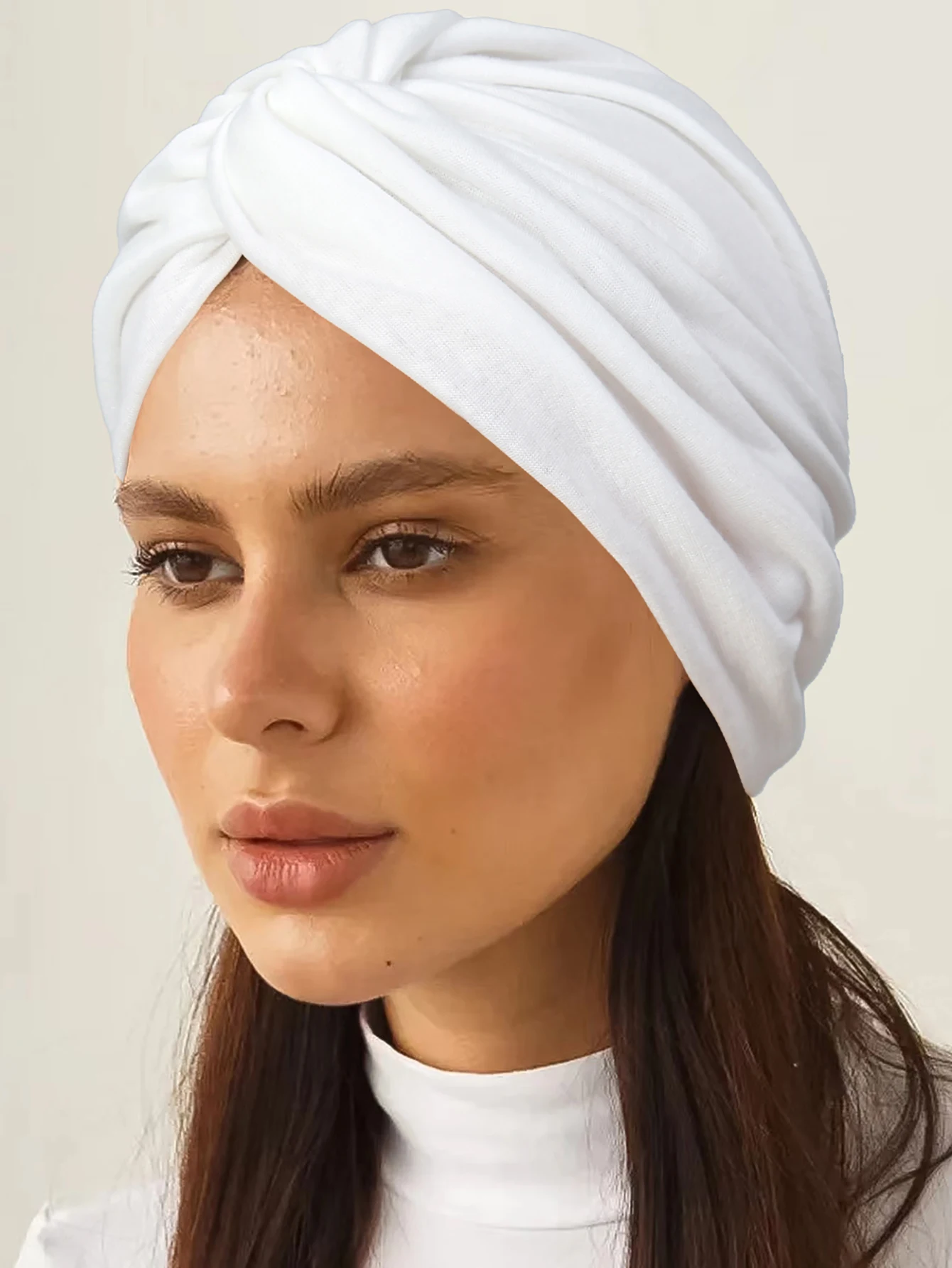 Soft Elastic Women Muslim Hijab Caps Wrap Head Solid Color Indian Turban Bonnet Fashion Headdress Islamic Clothing Accessories