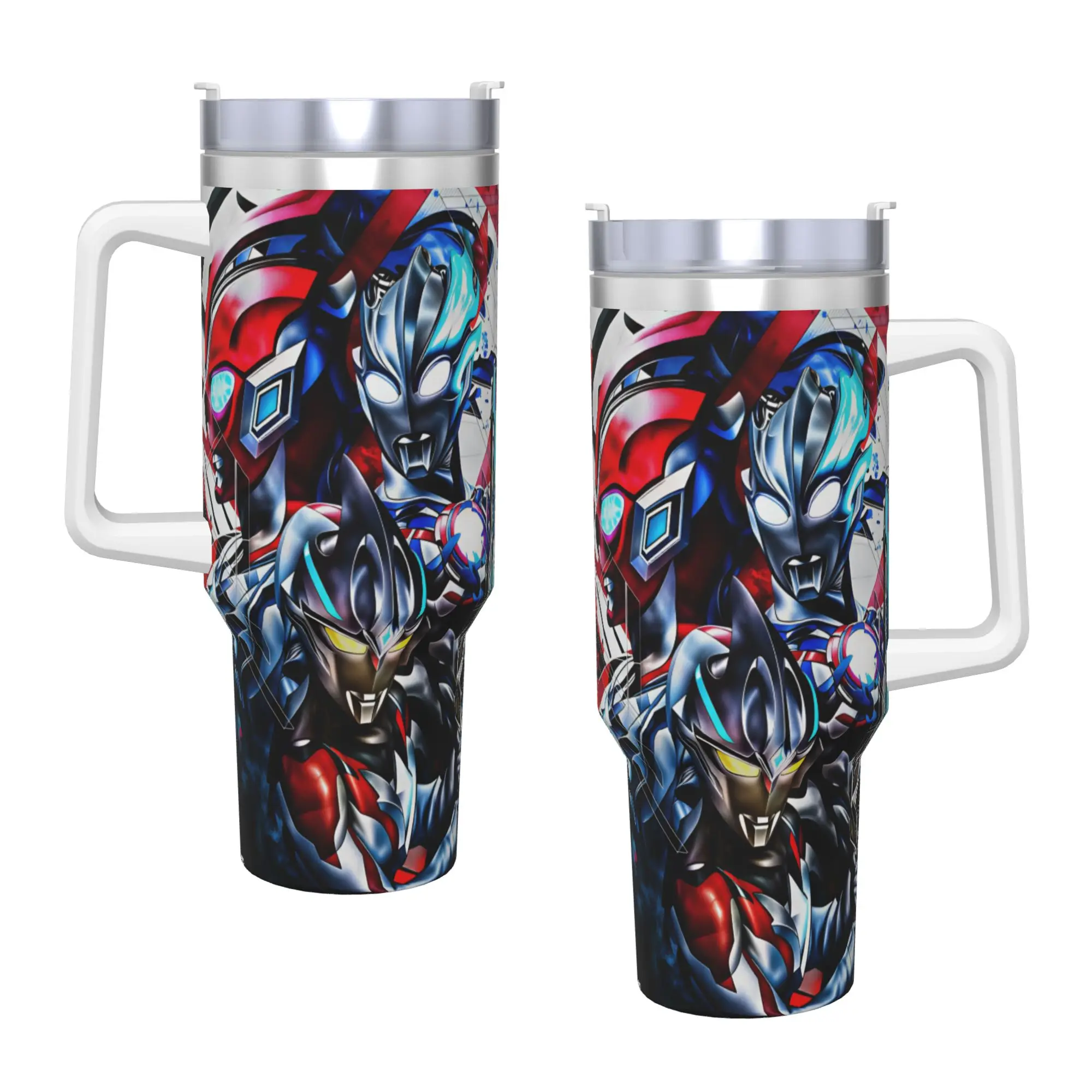 2026 New Ultraman Zero Stainless Steel Tumbler Thermal Mug With Straws and Lid Large Capacity Mugs Cup Drinks Water Bottle