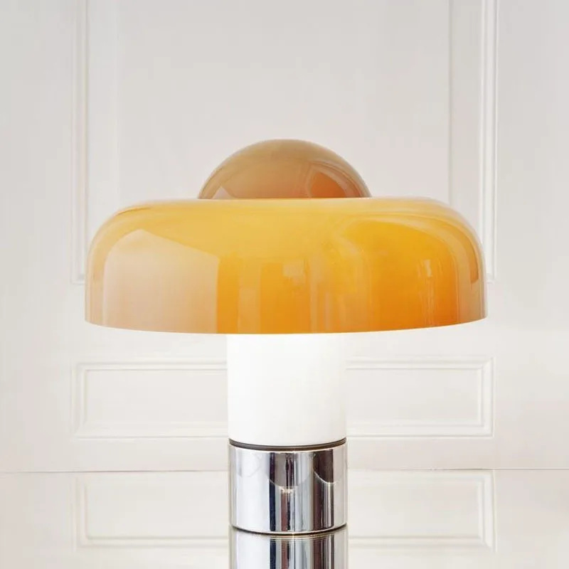 Denmark Postmodern Art Hotel Bauhaus vintage cashier reception desk desk lamp decorated with orange pot lid