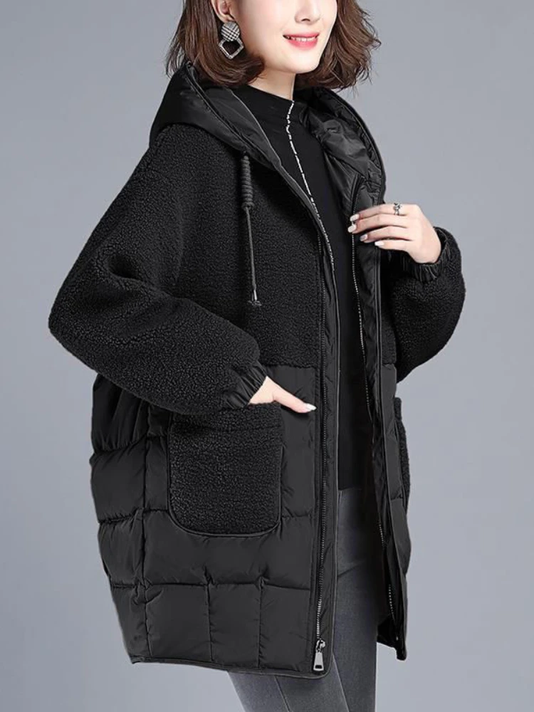 Korean Fashion Women\'s Winter Jackets Parka Hooded Thermal Jacket  2022 Winter New Thick Warm Cotton Coat Winter Female Outwear